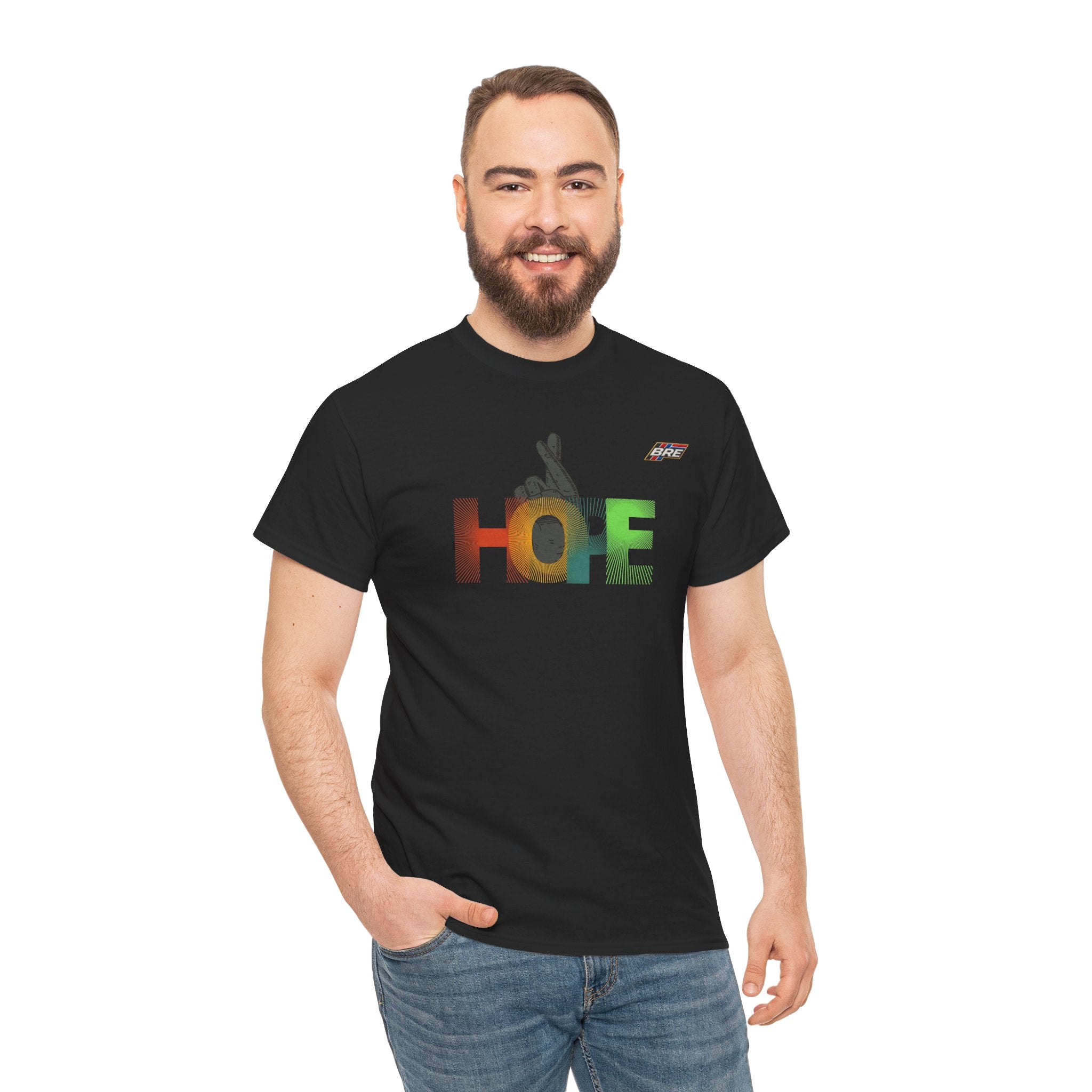 Hope Peace Sign Tee — Rainbow HOPE Graphic T-Shirt