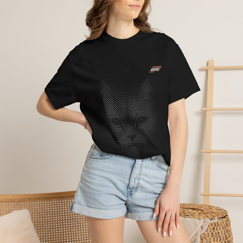 Cat Dots Graphic T-Shirt — Subtle Cat Face Tee with 'Babe' Accent