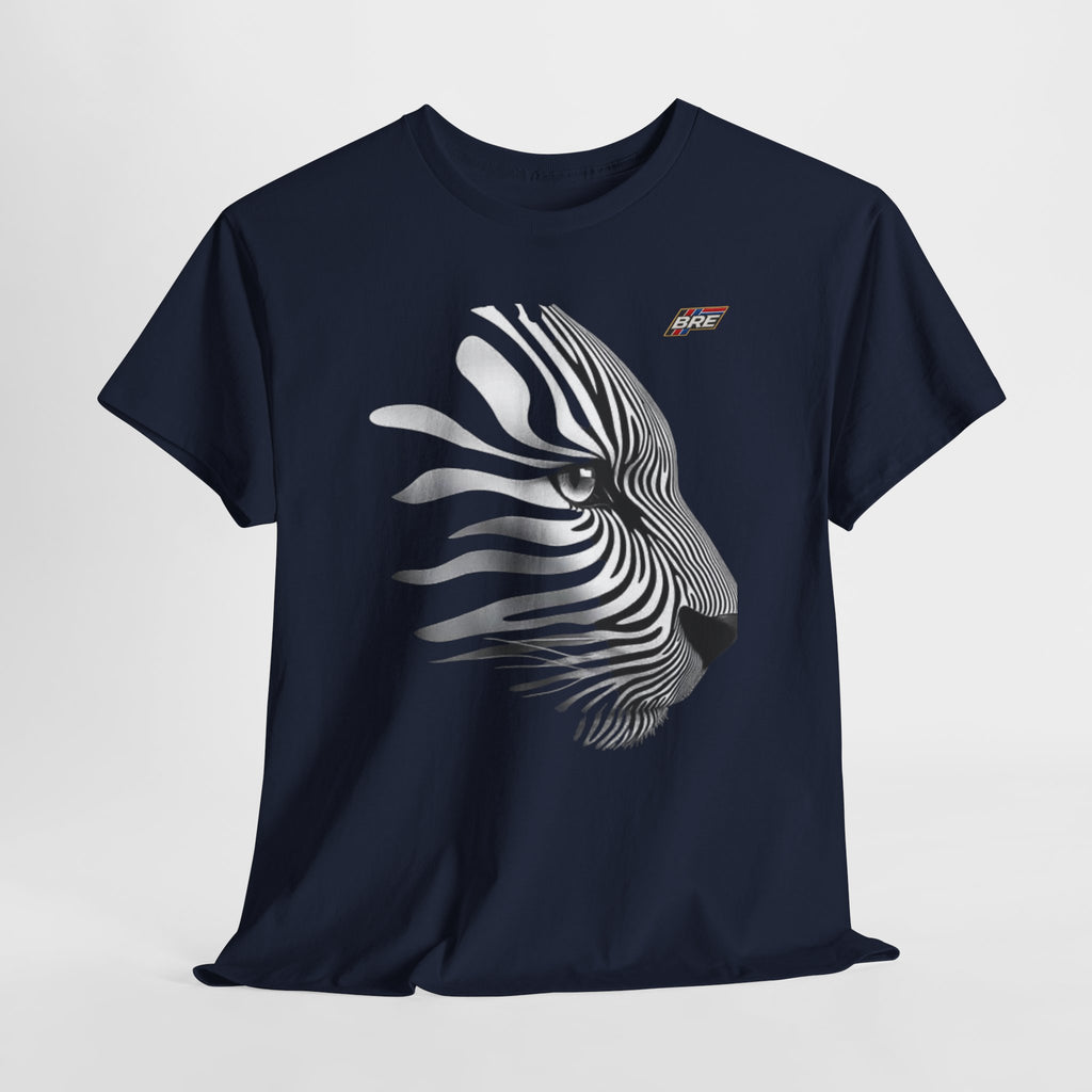 Zebra Illusion Tee — Monochrome Optical Animal Graphic Shirt