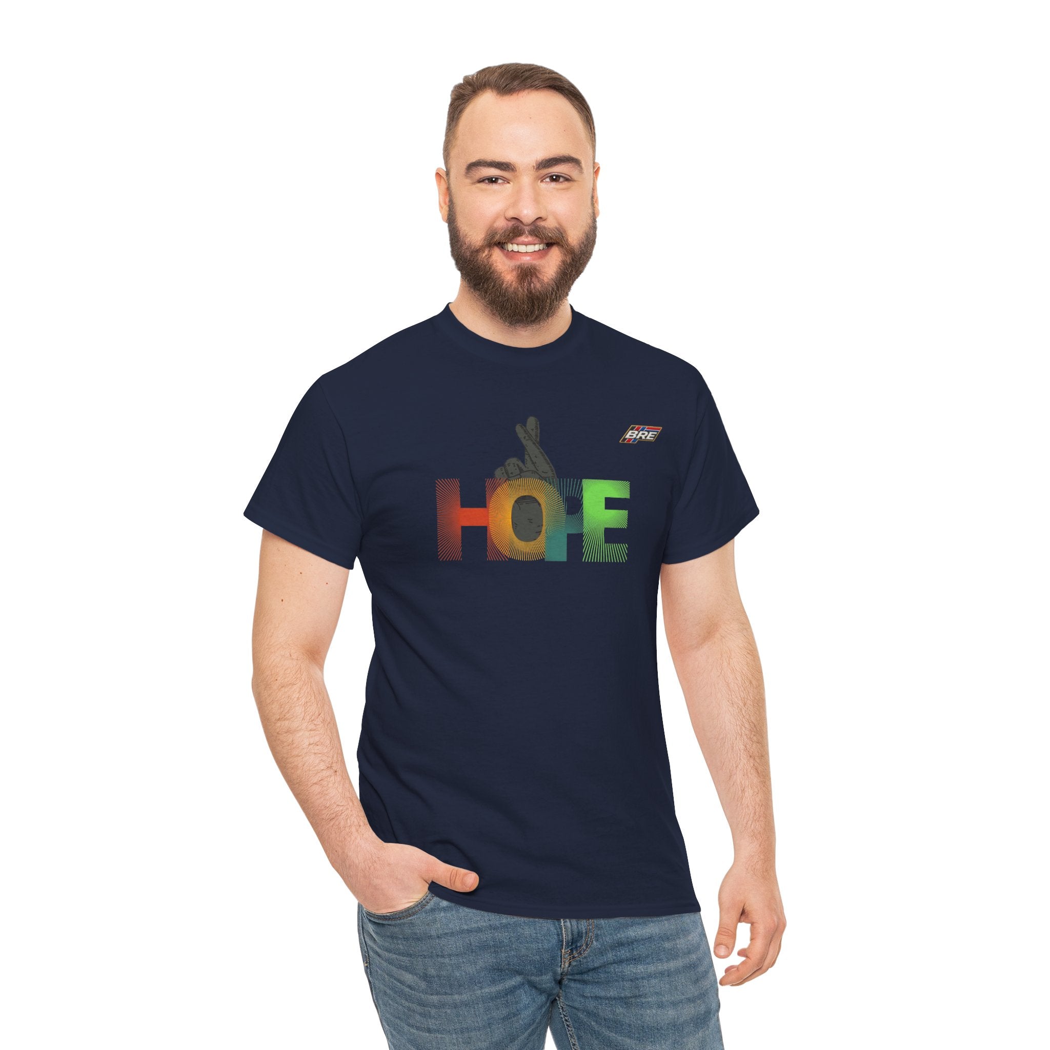 Hope Peace Sign Tee — Rainbow HOPE Graphic T-Shirt