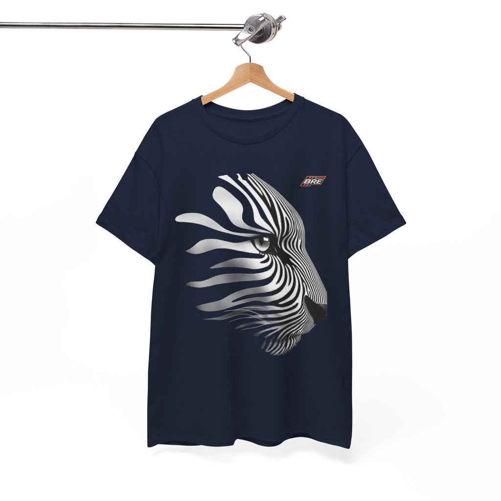 Zebra Illusion Tee — Monochrome Optical Animal Graphic Shirt