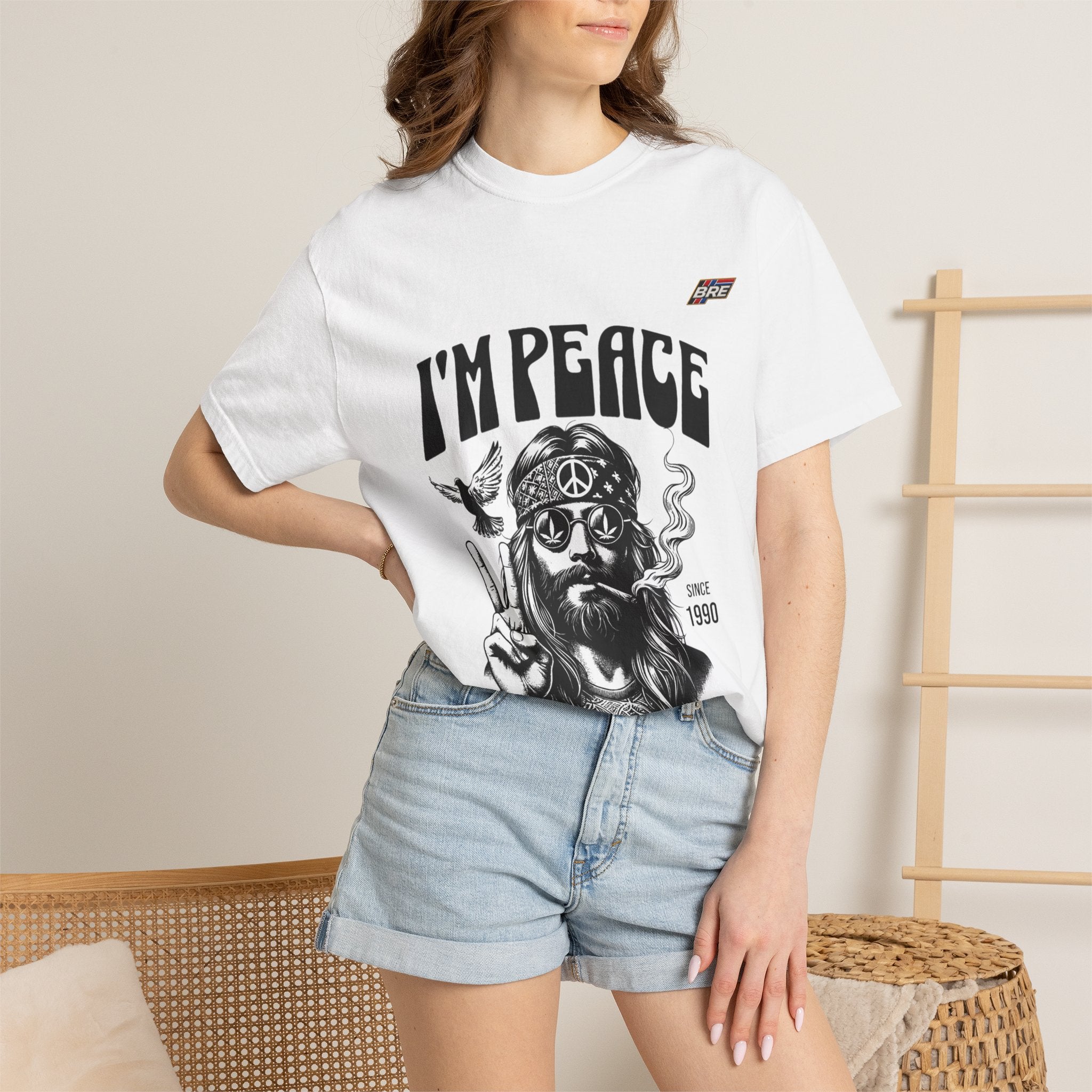 I'm Peace Vintage Hippie T-Shirt — Peace Sign, Dove & Retro Graphic Tee