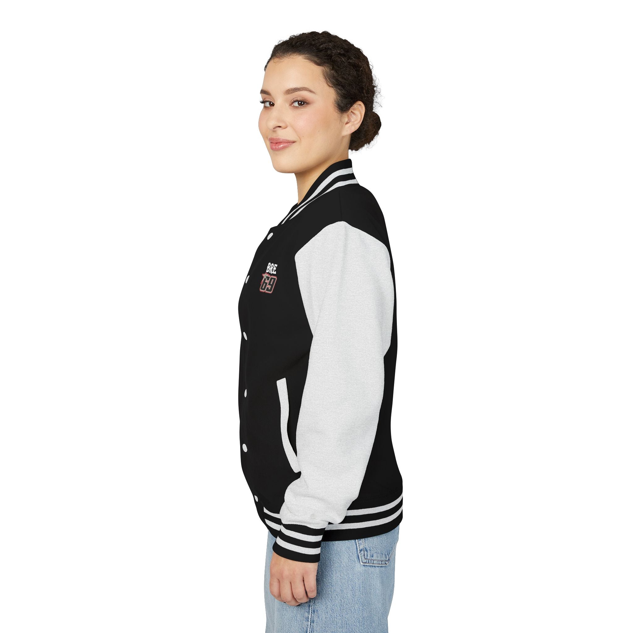 Pink Butterfly Letterman Jacket — Varsity Style Jacket with 'PINK' Back Design