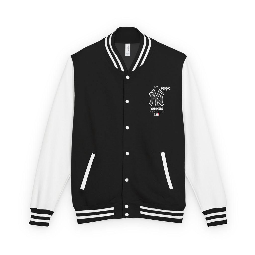 Letterman Jacket — 'KING 01' Varsity Style Black & White Bomber