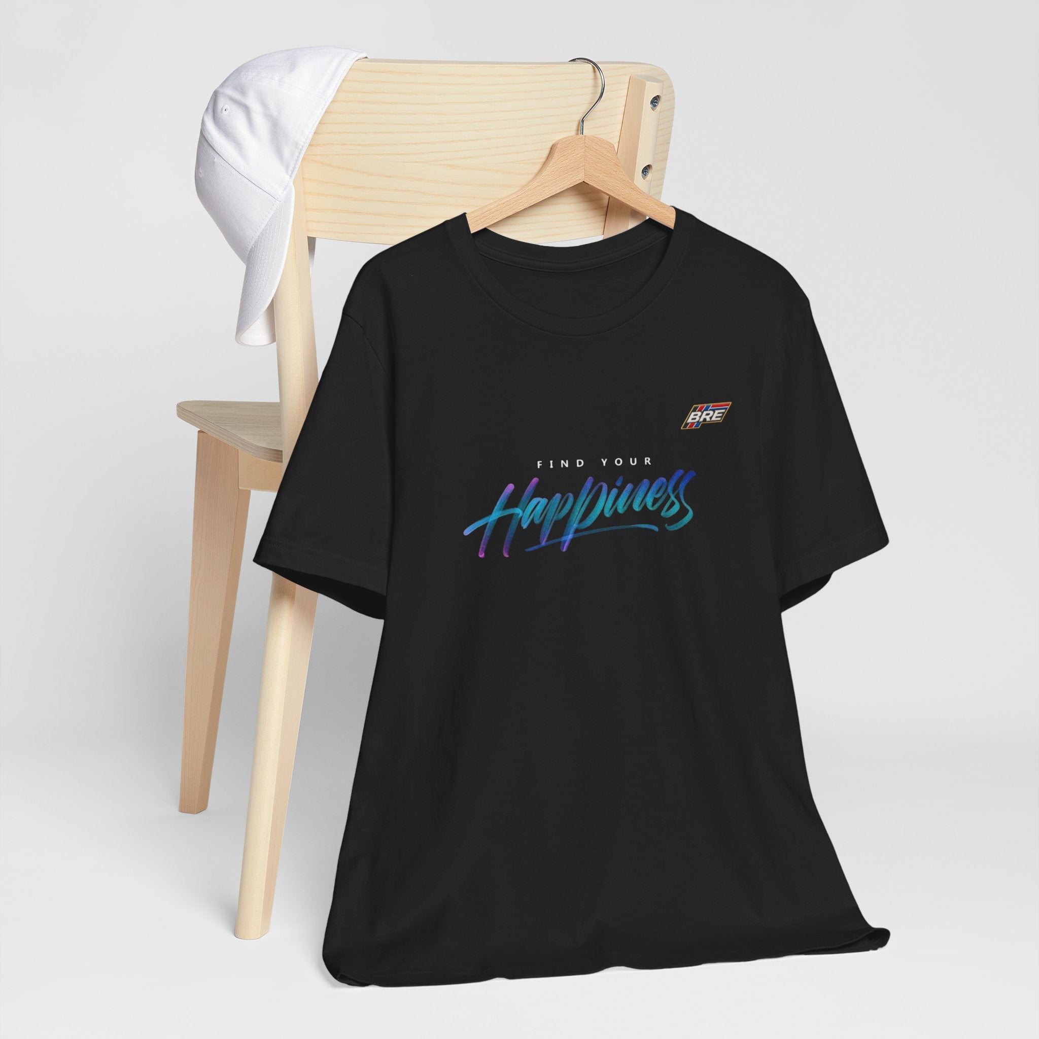 Find Your Happiness Tee — Retro Script Graphic T-Shirt