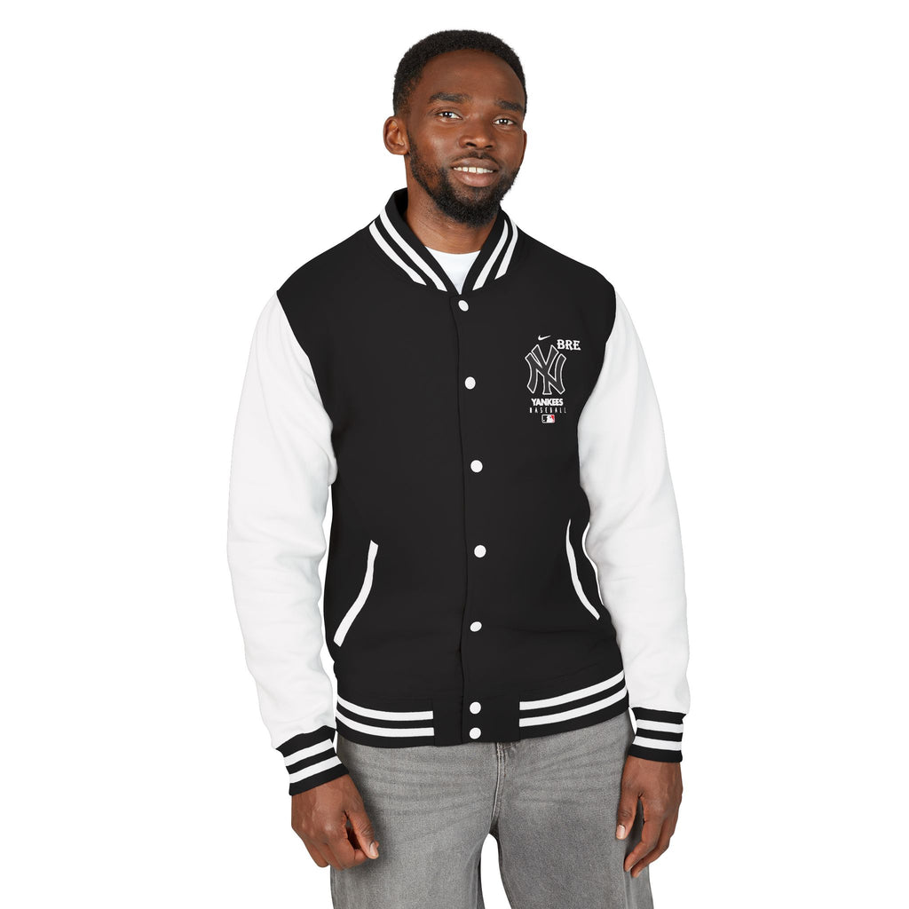 Letterman Jacket — 'KING 01' Varsity Style Black & White Bomber