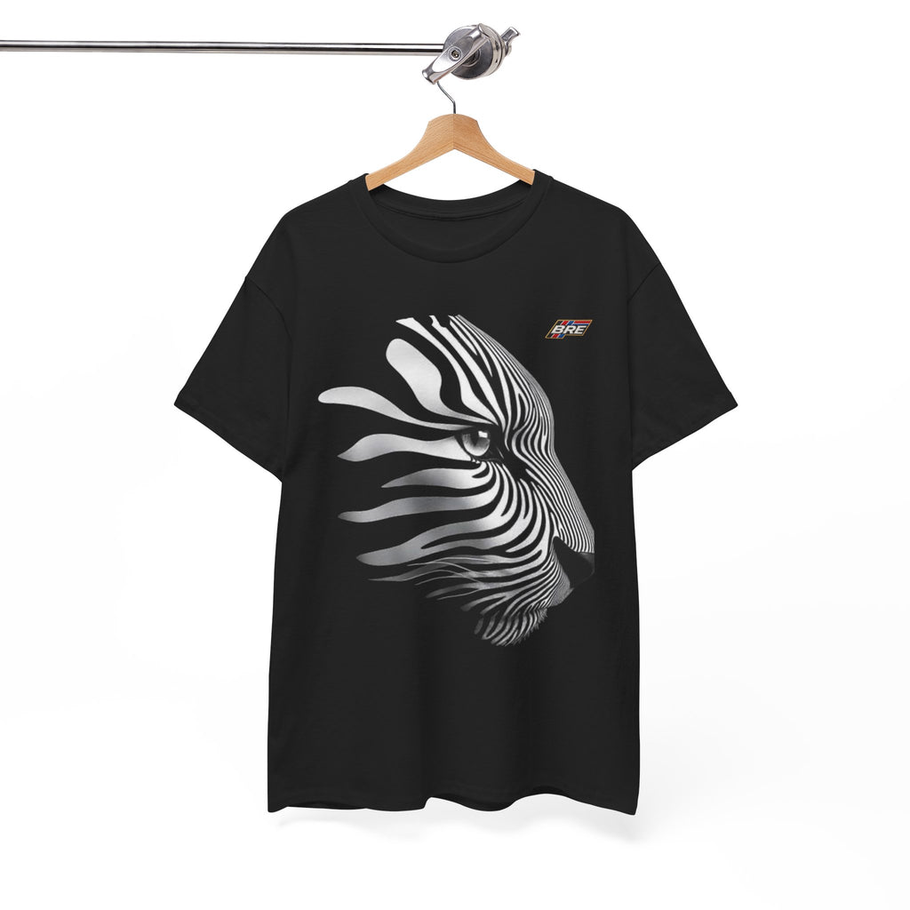 Zebra Illusion Tee — Monochrome Optical Animal Graphic Shirt